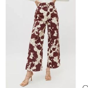 BDG high and wide cow print jeans